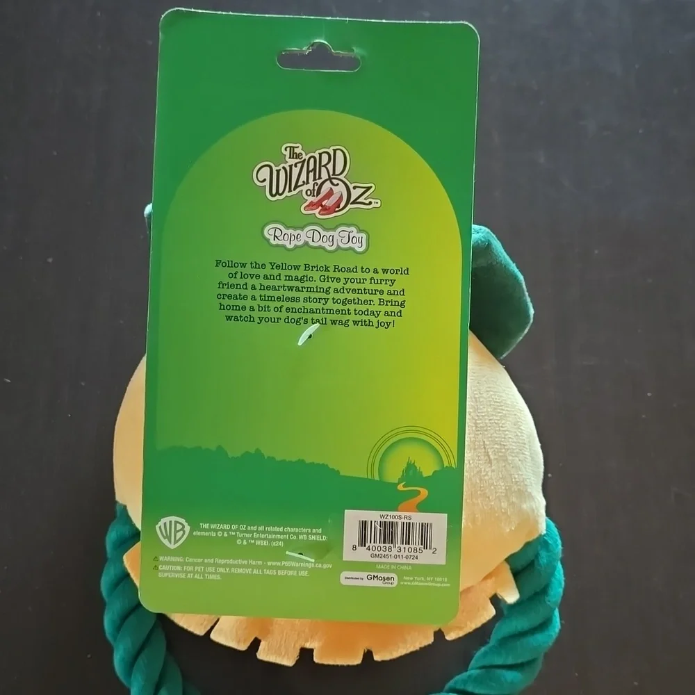 Wizard of Oz‎ Scarecrow Rope Dog Toy NWT